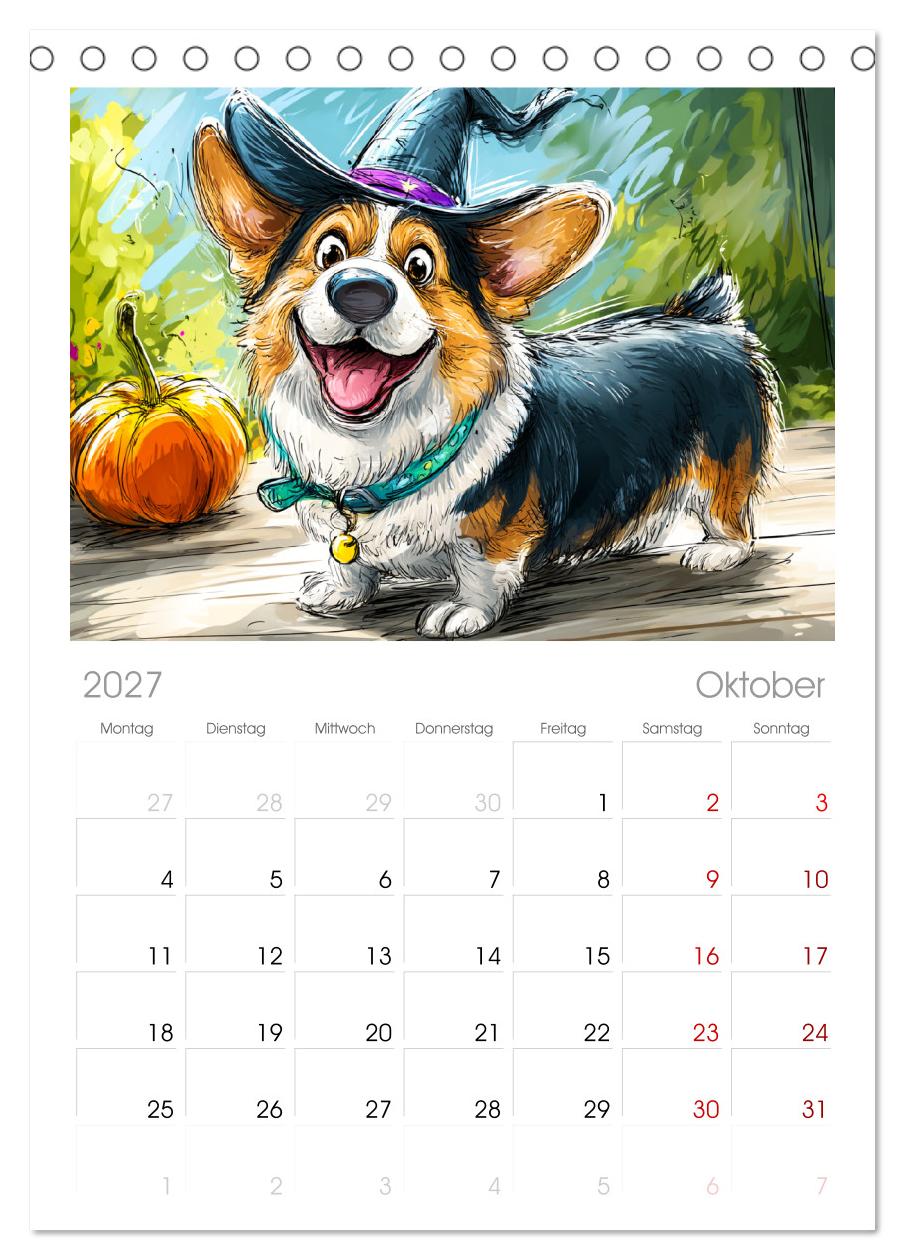 Lustige Corgis. Niedliche Cartoons von glücklichen Hunden