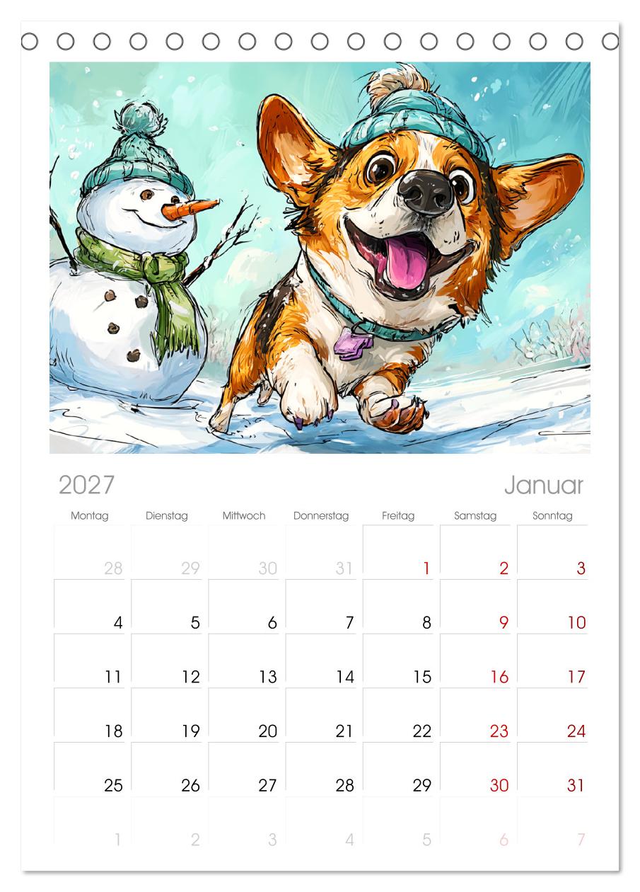 Lustige Corgis. Niedliche Cartoons von glücklichen Hunden