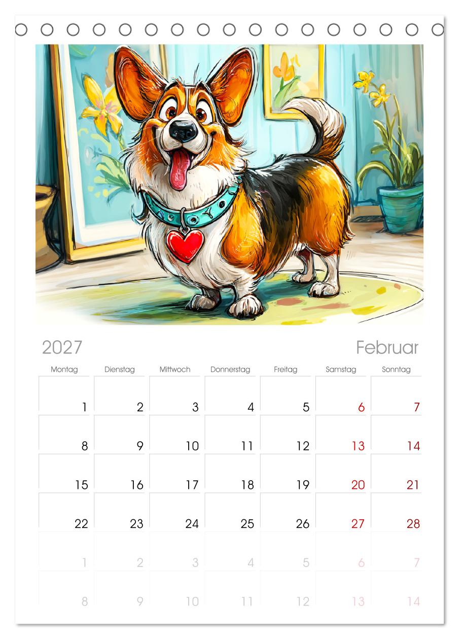 Lustige Corgis. Niedliche Cartoons von glücklichen Hunden