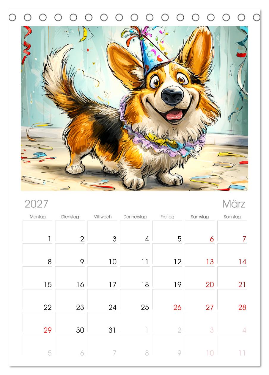 Lustige Corgis. Niedliche Cartoons von glücklichen Hunden