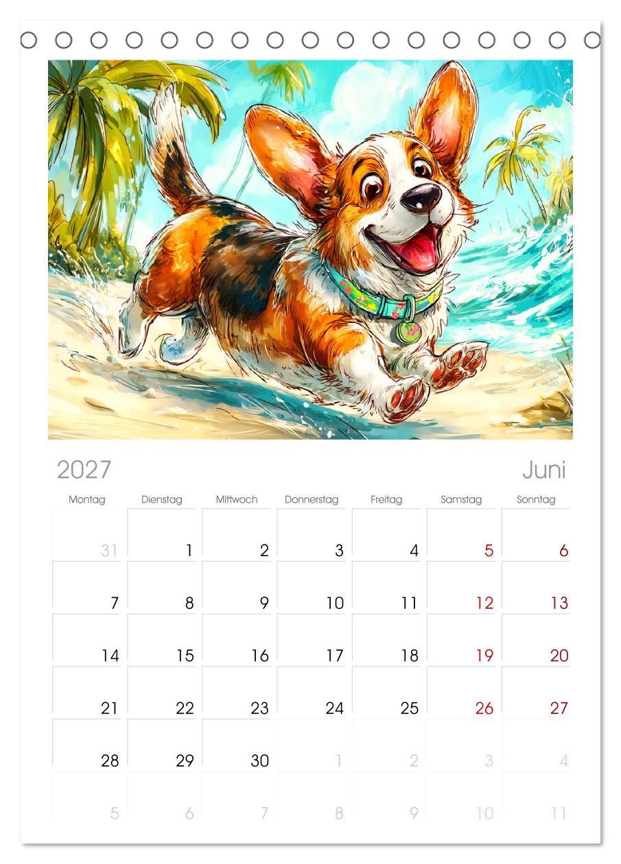 Lustige Corgis. Niedliche Cartoons von glücklichen Hunden