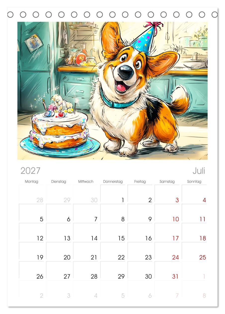 Lustige Corgis. Niedliche Cartoons von glücklichen Hunden