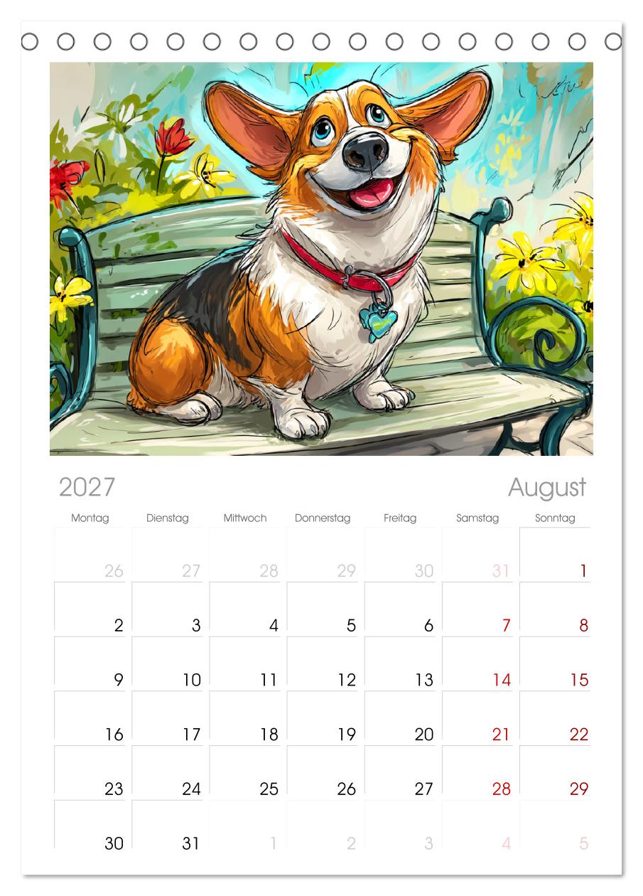 Lustige Corgis. Niedliche Cartoons von glücklichen Hunden