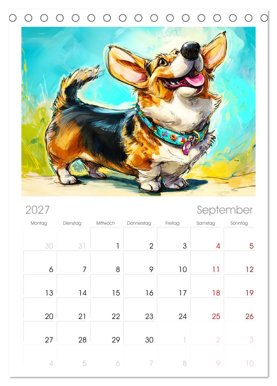 Lustige Corgis. Niedliche Cartoons von glücklichen Hunden