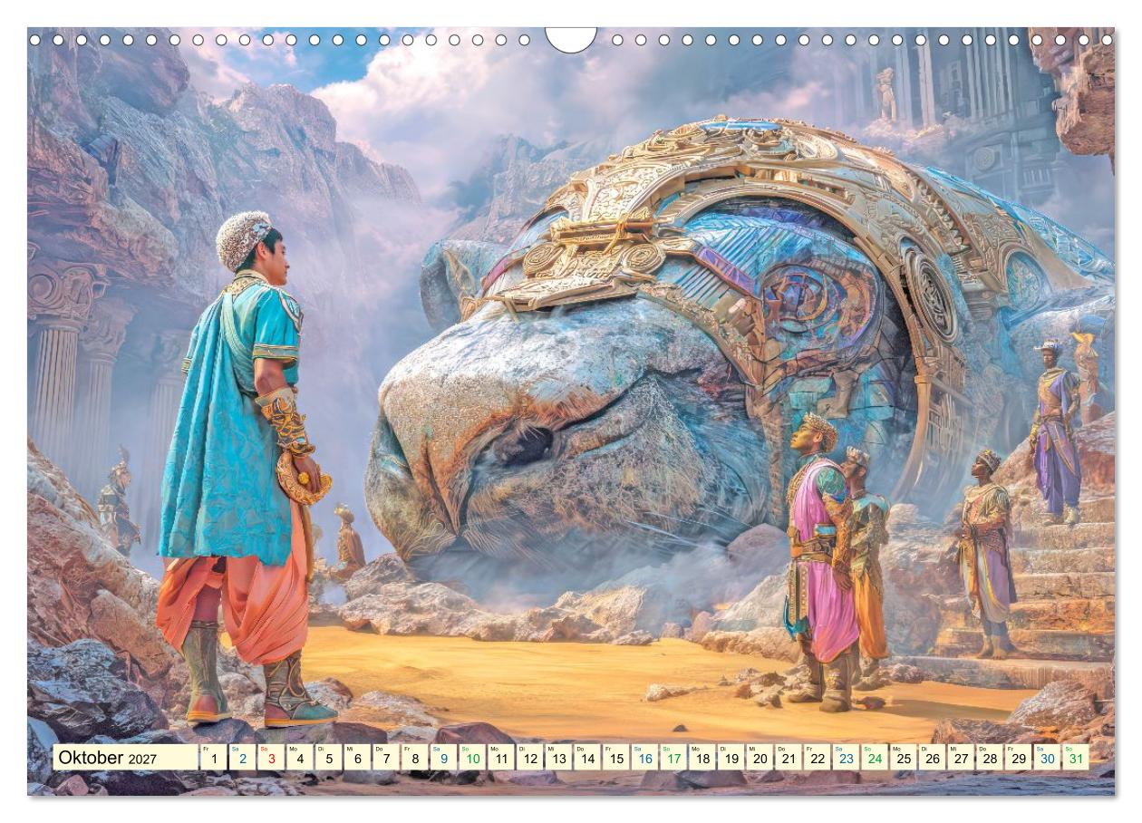Prähistorische Bauten - Fantasie Illustrationen