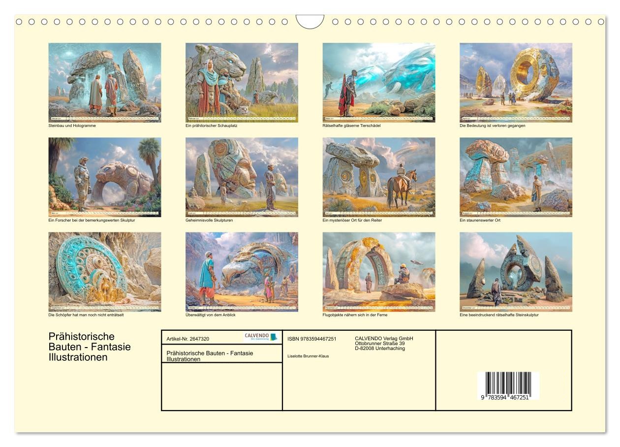 Prähistorische Bauten - Fantasie Illustrationen