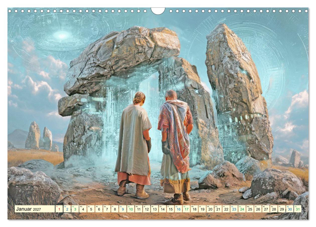 Prähistorische Bauten - Fantasie Illustrationen