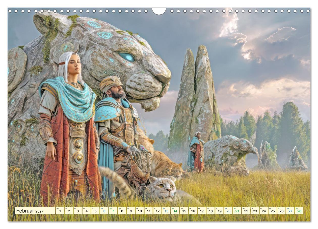 Prähistorische Bauten - Fantasie Illustrationen