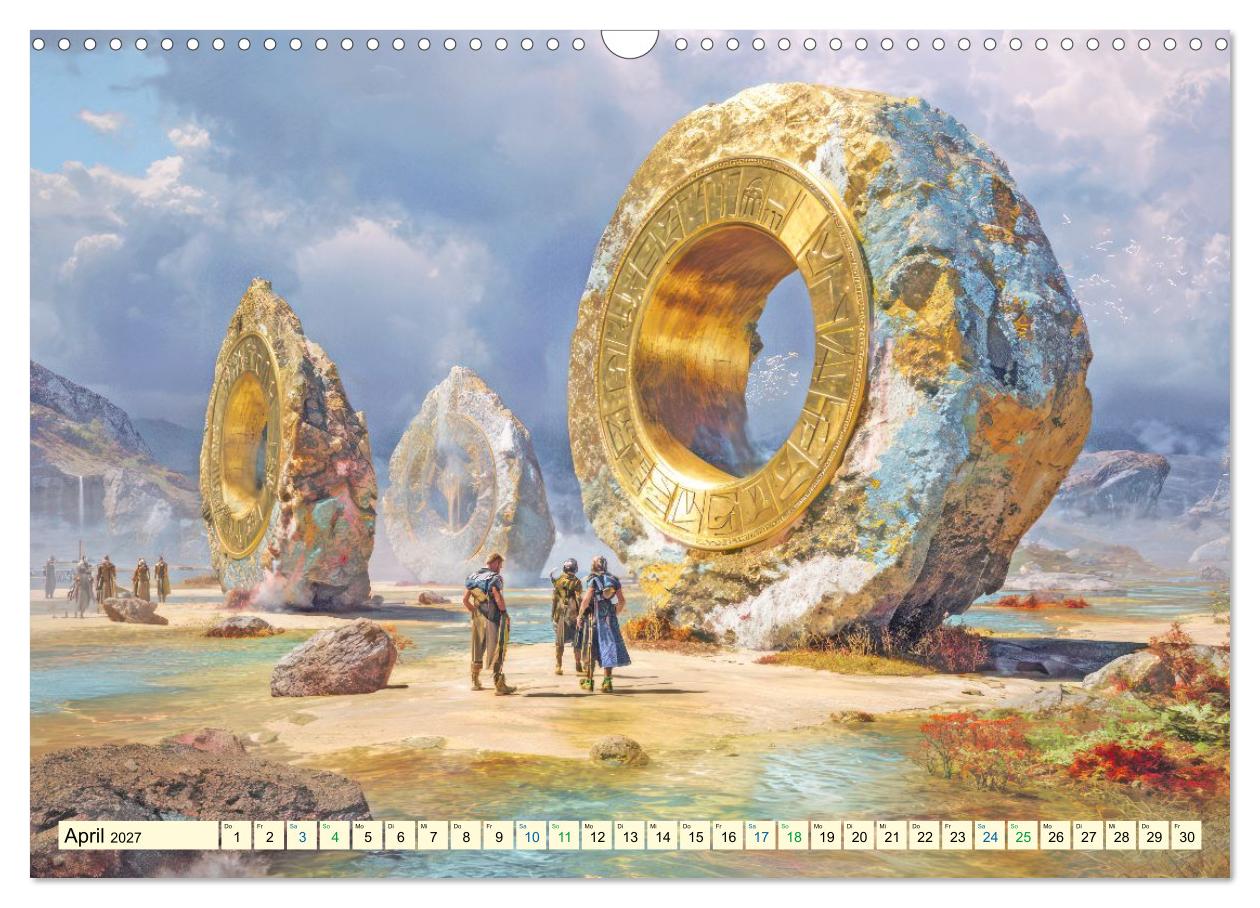 Prähistorische Bauten - Fantasie Illustrationen