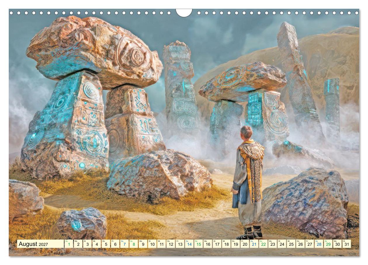 Prähistorische Bauten - Fantasie Illustrationen