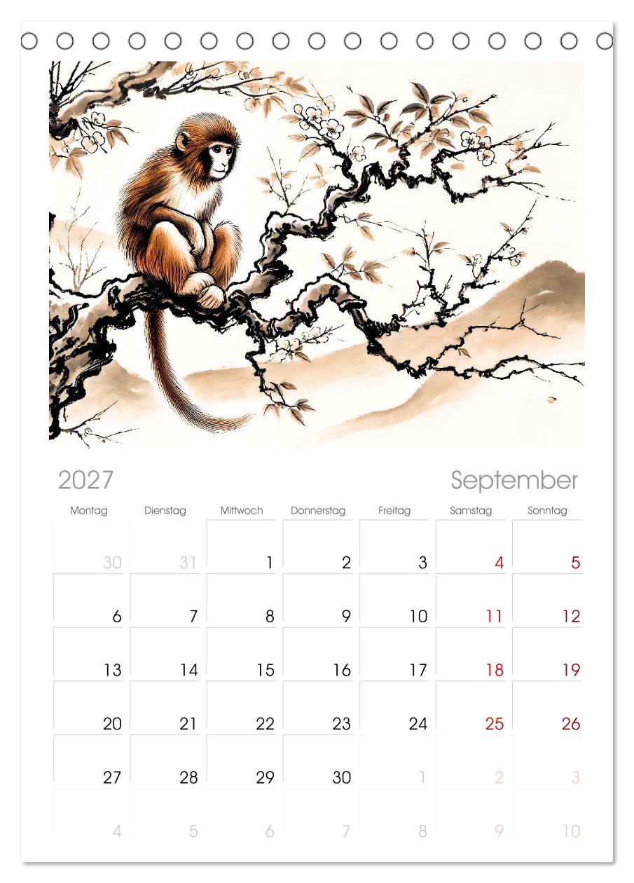 Chinesische Tierkreiszeichen - Kunstvolle KI-Tuschemalerei des Ostens