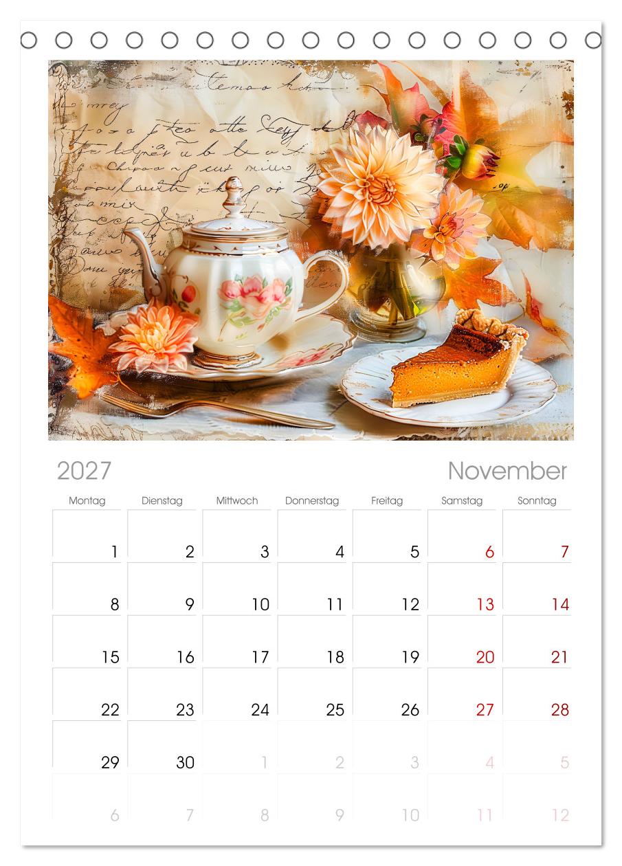 Shabby Chic Romantik - Vintage Tassen, Blumen und nostalgische Briefe