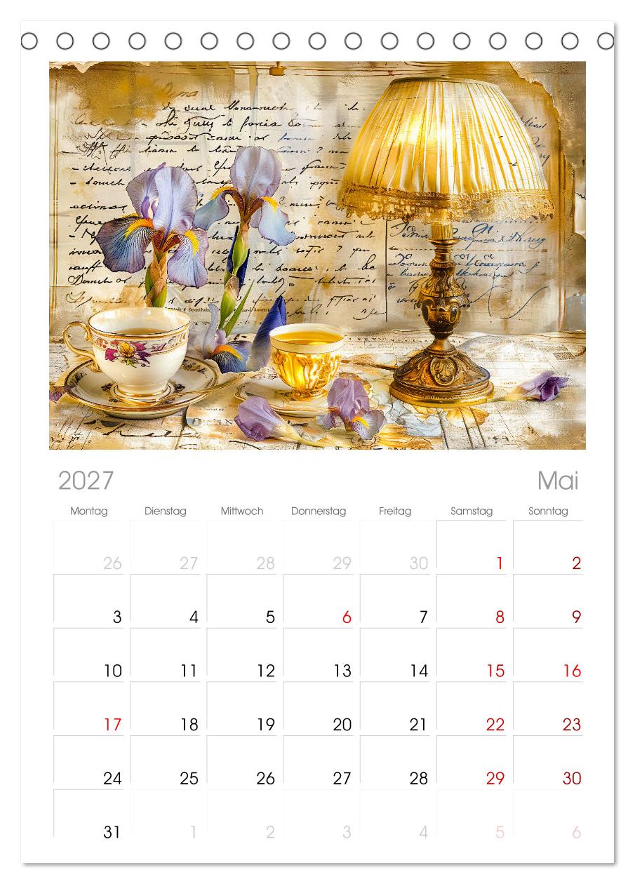 Shabby Chic Romantik - Vintage Tassen, Blumen und nostalgische Briefe