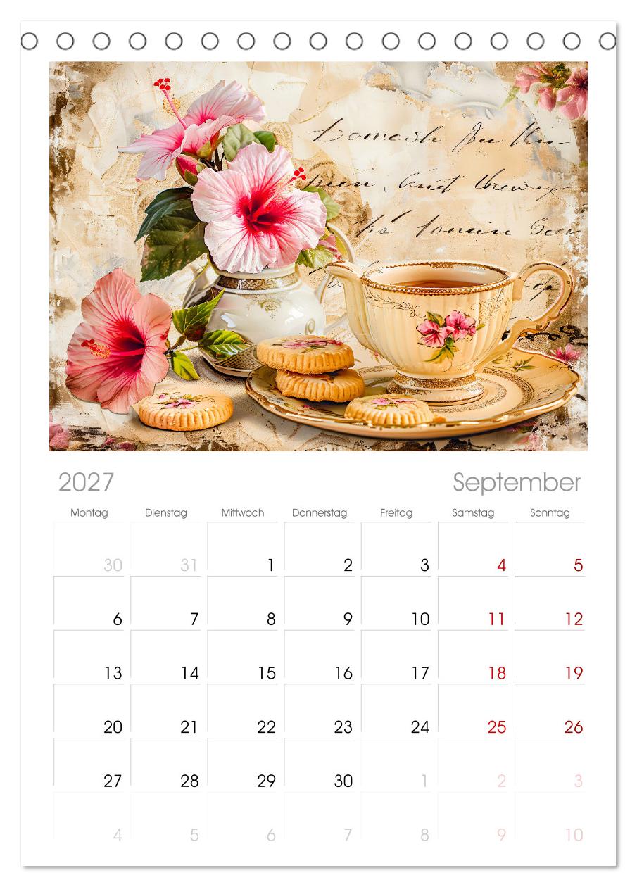 Shabby Chic Romantik - Vintage Tassen, Blumen und nostalgische Briefe