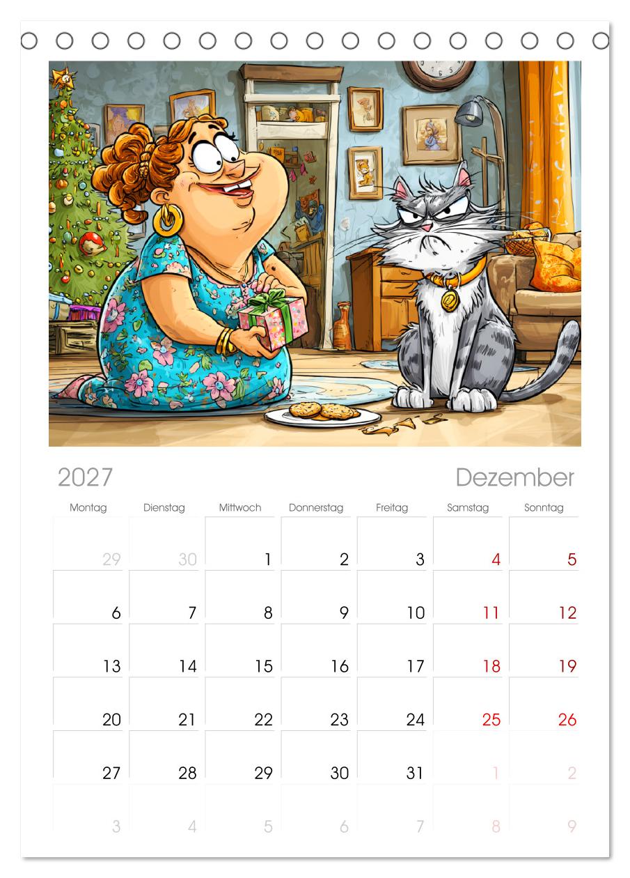 Katzen und Frauen. Lustige Cartoons vom täglichen Chaos