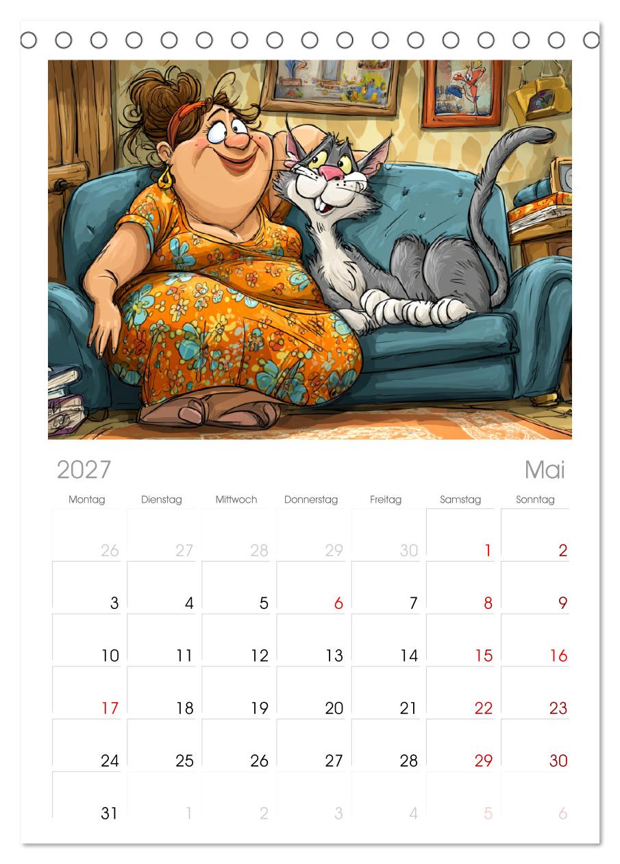 Katzen und Frauen. Lustige Cartoons vom täglichen Chaos