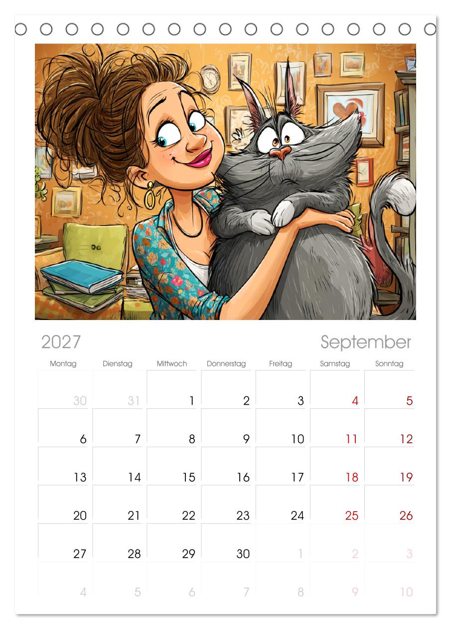 Katzen und Frauen. Lustige Cartoons vom täglichen Chaos