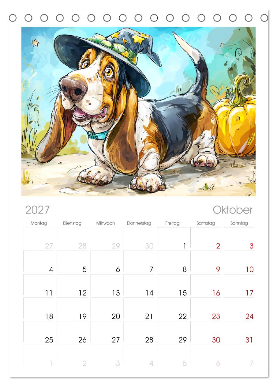 Basset Fun. Niedliche Hunde Cartoons zum Schmunzeln