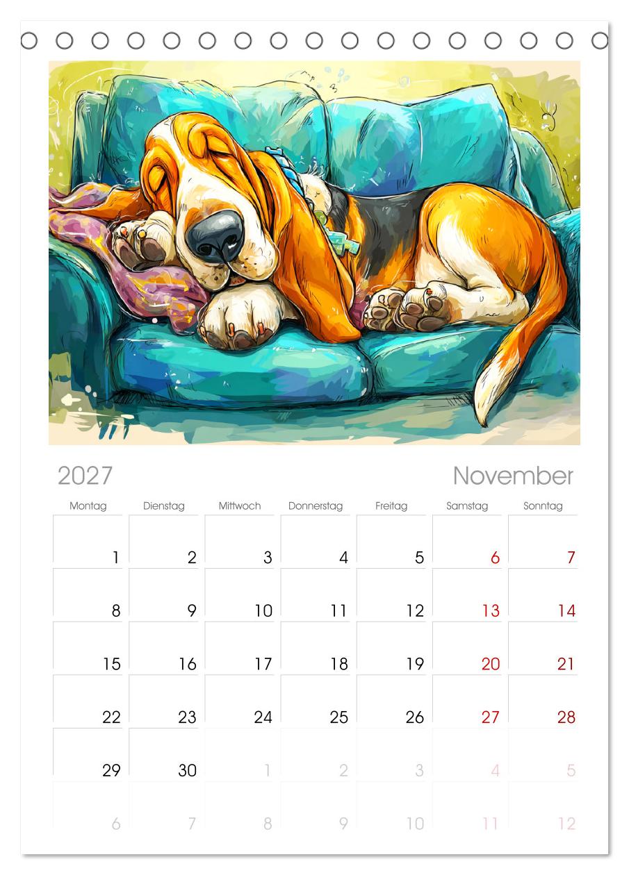 Basset Fun. Niedliche Hunde Cartoons zum Schmunzeln