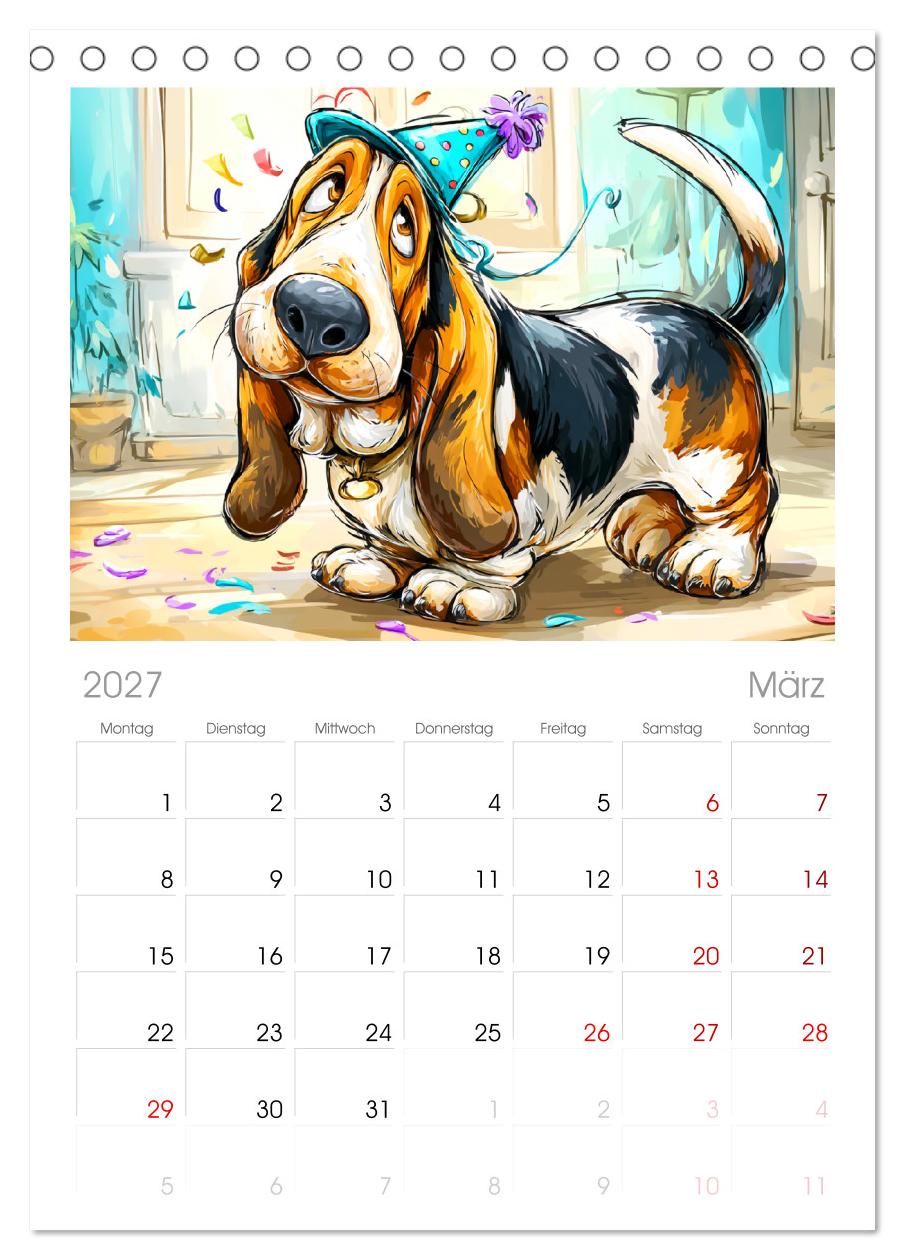 Basset Fun. Niedliche Hunde Cartoons zum Schmunzeln