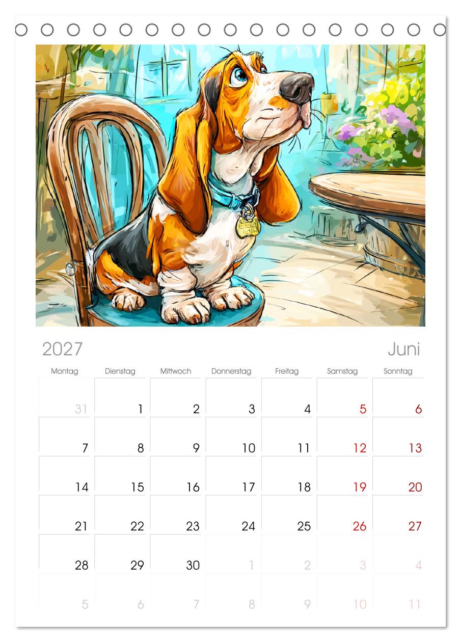 Basset Fun. Niedliche Hunde Cartoons zum Schmunzeln