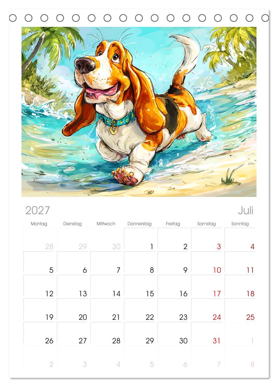 Basset Fun. Niedliche Hunde Cartoons zum Schmunzeln